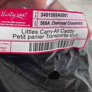 Thirty one bags littles carry all caddy charcoal crosshatch . NWT